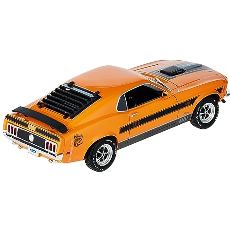 Maisto Ford Mustang Mach 1 (1970): Modellauto im Maßstab 1:18, Türen, Kofferraum und Motorhaube beweglich, orange (531453O) – Bild 3