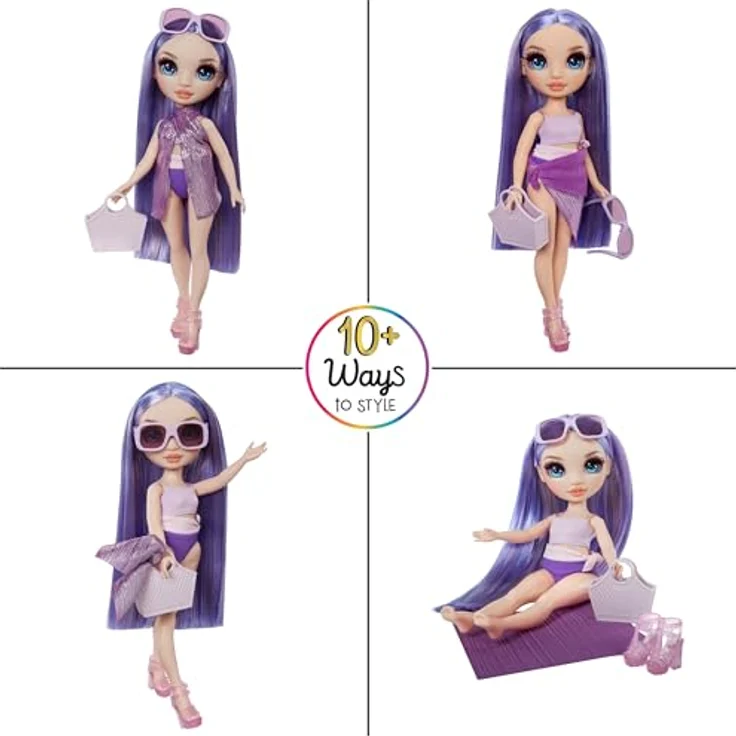 Rainbow High Anziehpuppe Rainbow High Swim & Style Fashion Doll - Violet (Purple), Bademodepuppe mit Accessoires – Bild 4