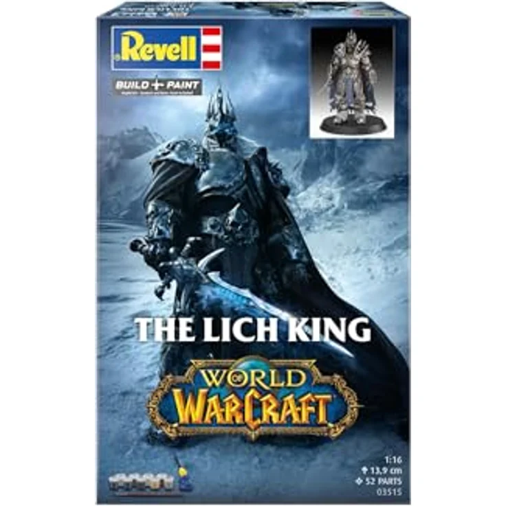 Revell Modellbau Geschenkset World of Warcraft The Lich King, mehrteilige Figur mit Sockel, inkl. Farben, Kleber und Pinsel – Bild 2