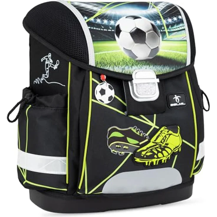 Belmil Schulranzen Set Classy 10-teilig 2025 Jungen Champion's Kick, schwarz/grün, ergonomisch, wasserabweisend, 19 Liter Volumen – Bild 3