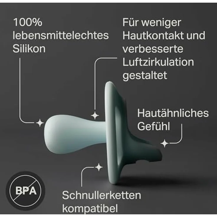 Tommee Tippee Ultraleichter StayPut Schnuller, 4er-Pack, 0-6 Monate, einteiliges Silikondesign, kieferorthopädisch, bequeme Passform – Bild 5
