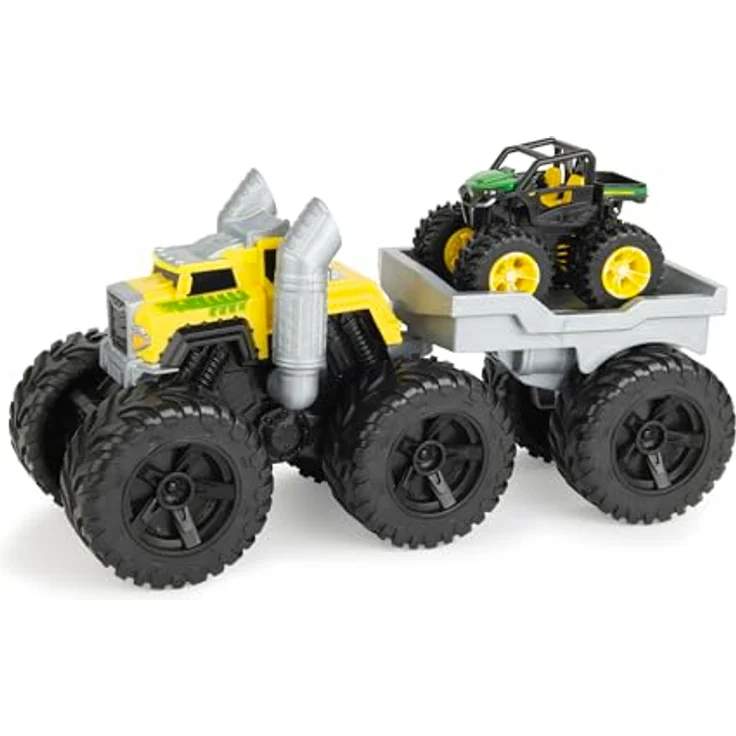 JOHN DEERE Monster Treads Rev and Roar Semi Playset, Monster Truck Spielzeug mit Geräuscheffekt, abnehmbarem Anhänger und Mini Gator, für Kinder ab 3 Jahren – Bild 1