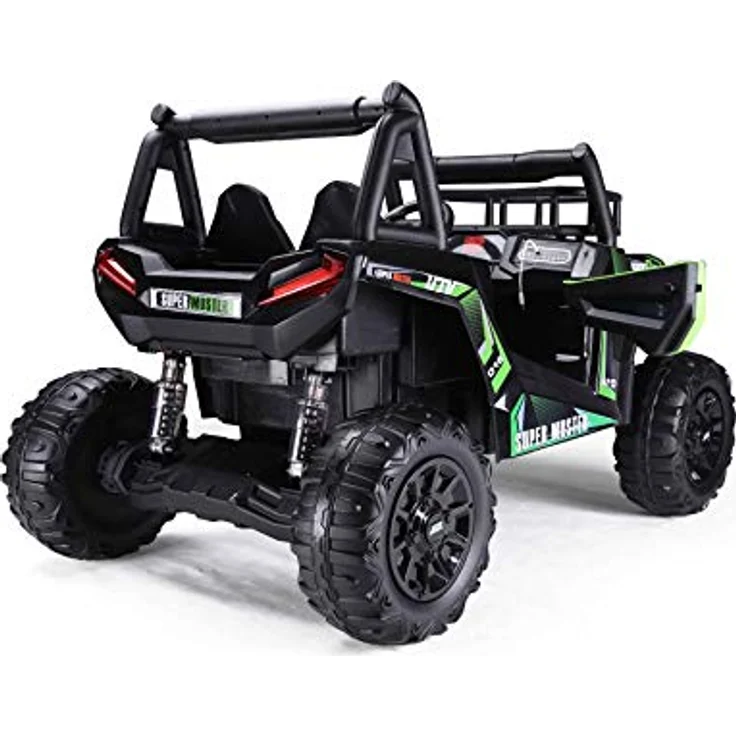 RIRICAR Kinder elektroauto 24V UTV, grün, Elektro Buggy 2 sitzer mit 2,4 GHz Fernbedienung, 2 x 200 W Motor, Eva-Räder, USB, SD-Karte, ab 3-8 Jahre – Bild 5