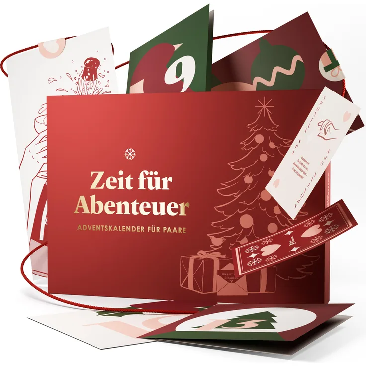 CRIMECASES Time Treasures Adventskalender für Paare 2025, 24 liebevoll gestaltete Dates und Challenges für Zweisamkeit