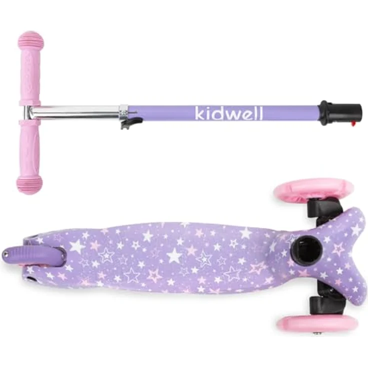 COIL Dreiradscooter, Kinderroller, Tretroller, Dreirad-Balance-Roller, Cityroller, ABEC-7-Lager, 3-stufige Lenkradverstellung, LED-Räder, Stars – Bild 5