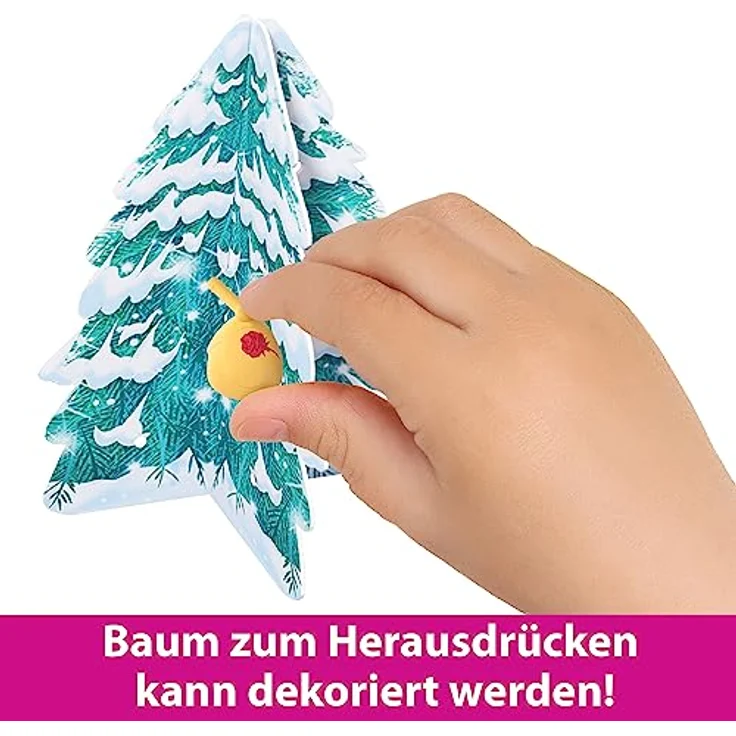 DISNEY Princess Adventskalender - 24 Türchen mit Geschenken rund um beliebte Filmfiguren wie Tiana, Cinderella und Belle, inklusive 4 kleinen Prinzessinnenpuppen, HLX06 – Bild 3