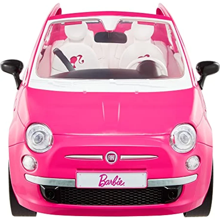 Barbie HGV03 - Puppe und Fiat 500 Auto, rosa 4-Sitzer Fahrzeug mit Barbie-Puppe in Mode und Zubehör, Spielzeug Geschenk für Kinder ab 3 Jahren – Bild 6