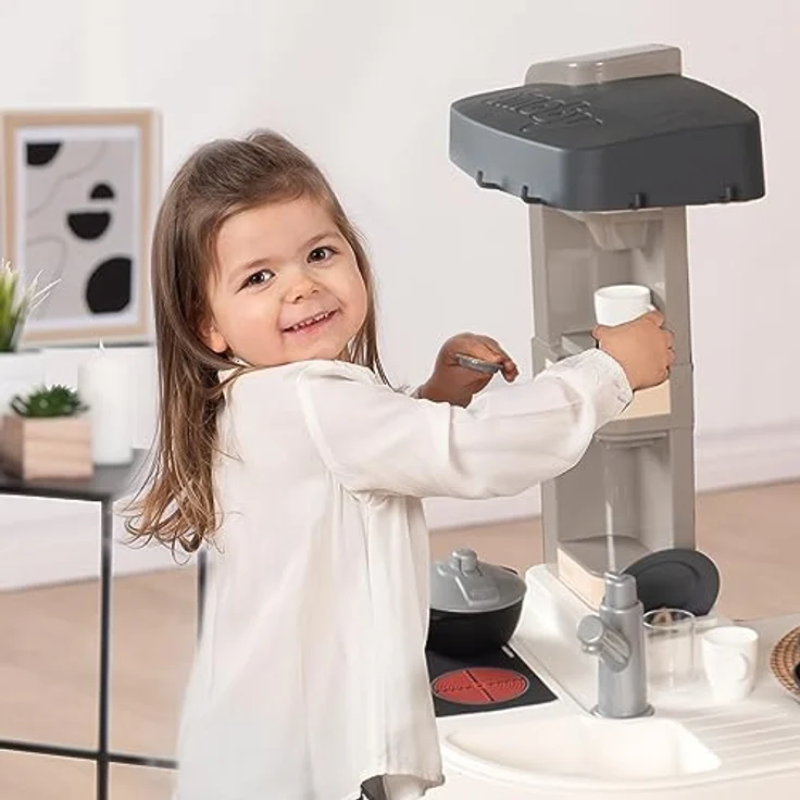 Smoby - Tefal Studio Küche – Spielküche für Kinder mit vielen Funktionen, Töpfen, Pfannen, Küchenbesteck, Herd, Ofen, für Kinder ab 3 Jahren – Bild 4