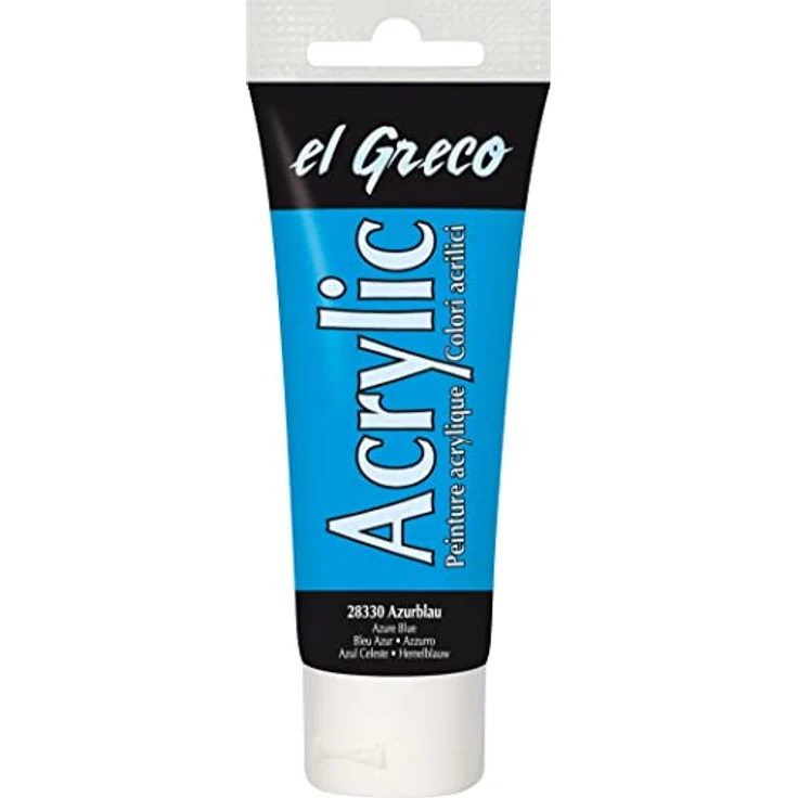 KREUL El Greco Acrylic 75 ml Tube, hochpigmentierte Acrylfarbe in azurblau, buttrig vermalbar, für pastose Malerei – Bild 1