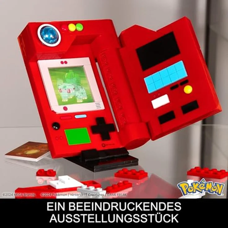 MEGA Pokémon Kanto Pokédex, Klemmbaustein-Set mit Lichtfunktion und 5 Wackelbildkarten der Kanto-Pokémon – Bild 6