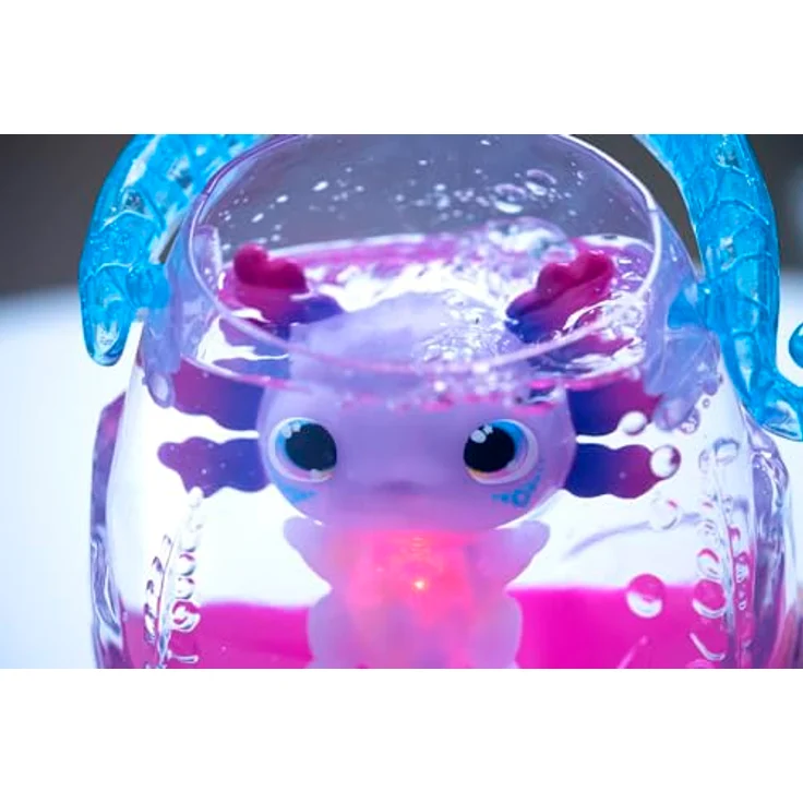 Animagic Let's Glo Axolotl Aquarium - Interaktives Spielzeug für Kinder ab 4 Jahren - Elektronisches Haustier mit magischem Leuchten - Inklusive Aquarium und einem Lila Axolotl – Bild 4