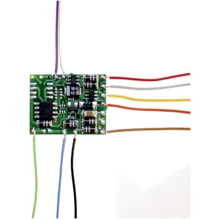 TAMS Elektronik 41-04441-01-C LD-W-42.2 Lokdecoder mit Kabel, für H0-Loks mit ABC-Bremsverfahren, konstantem Bremsweg, und pendelautomatik, SMD-bestückt, schwarz