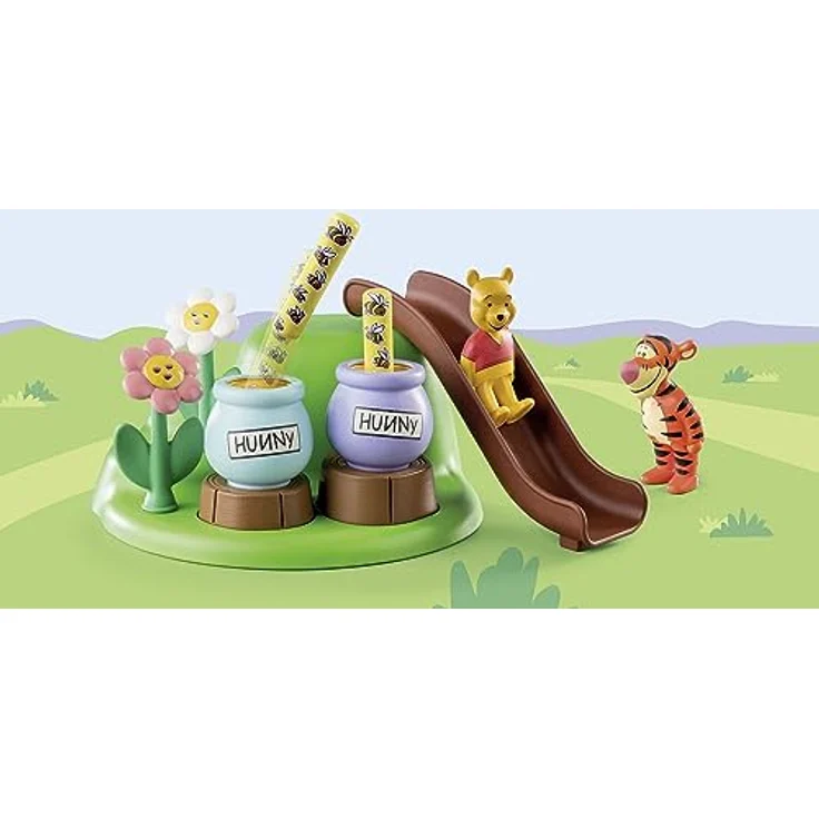PLAYMOBIL 71317 1.2.3 & Disney: Winnies Tiggers Bienengarten Spielset, mit Bienenhüpfstäben und Steckblumen, mehrfarbig – Bild 3