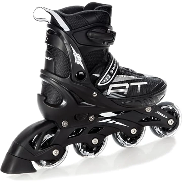 RAVEN Profession 4in1 Inlineskates Triskates Rollschuhe Schlittschuhe Inliner für Kinder und Erwachsene verstellbar (Black, 28-32) - Leicht, belüftet, mit Shock-Absorbing und 3-Schicht Foam – Bild 4