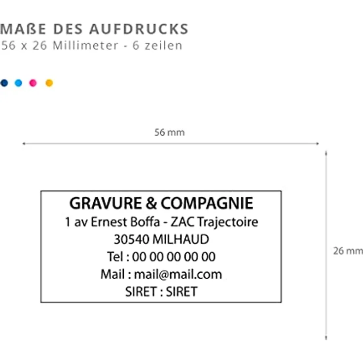 TRODAT Professional 5204, Textstempel für max. 6 Zeilen, 56 x 26 mm, schwarz mit Gutschein für individuelle Textplatte – Bild 2
