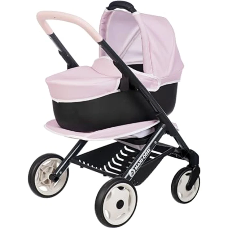Smoby - Maxi-Cosi 3-in-1 Puppenwagen, Buggy und Tragekorb für Puppen bis 42 cm, stabile Bauweise mit drehbaren Vorderrädern, Stauraumkorb, ab 3 Jahren, hergestellt in Spanien – Bild 1