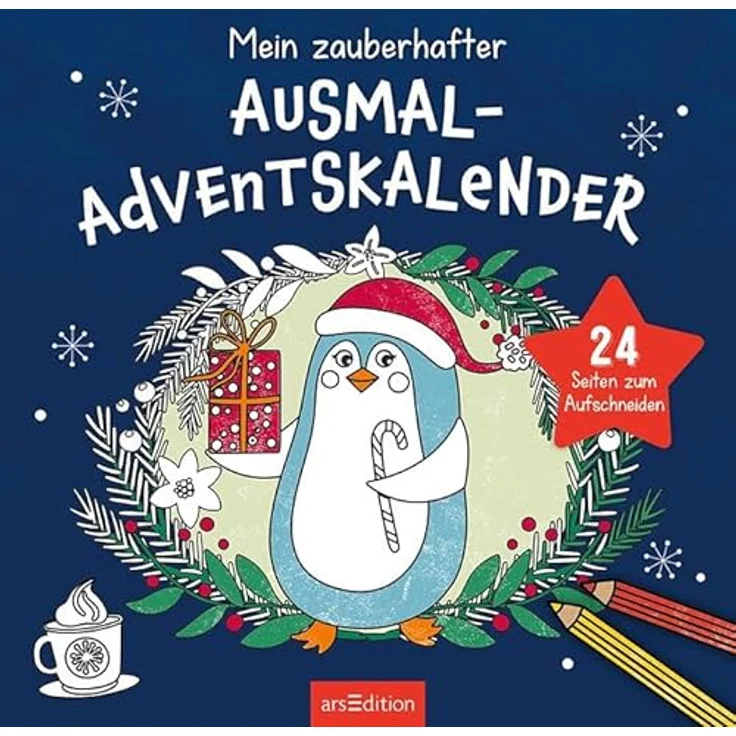 arsEdition Mein zauberhafter Ausmal-Adventskalender, 24 kreative Ausmalideen für Kinder ab 5 Jahren, ohne Schokolade – Bild 2