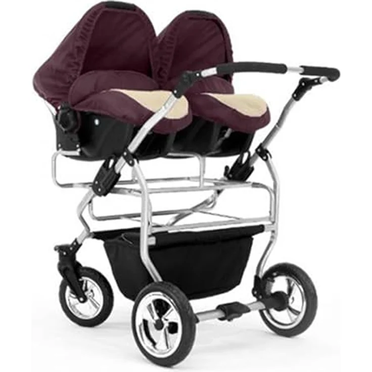 Elcar Zwillingskinderwagen 4 in 1 Duo inkl. Autositze - 13 Teile - in 20 Farben, variabler Griff und Rückenlehne – Bild 4