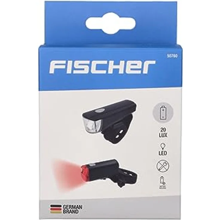 Fischer Fahrrad LED-Batterie Beleuchtungs-Set small-Box, mit LED Technologie, spritzwassergeschützt, schwarz, 1 Stück – Bild 5