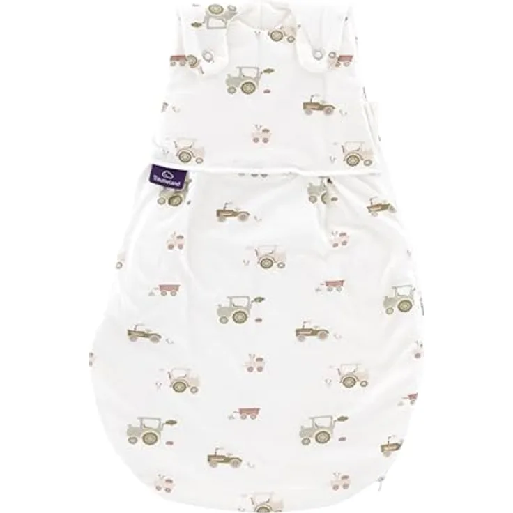Träumeland LIEBMICH Babyschlafsack Little Farm grün | mitwachsender Ganzjahresschlafsack für Sommer und Winter | 2.5 TOG | Öko-Tex 100 zertifiziert | ab 0 Monate