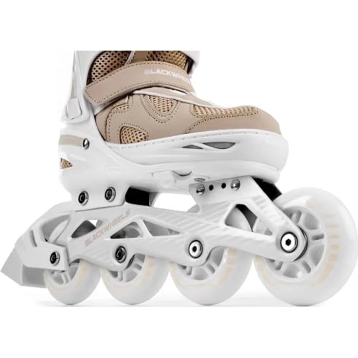 Blackwheels Inline Skates Flex Pro, atmungsaktiv, für Jugendliche und Erwachsene, 80 cm Räder, Einlegesohle 35-38 (21,0-23,0 cm), Beige – Bild 4