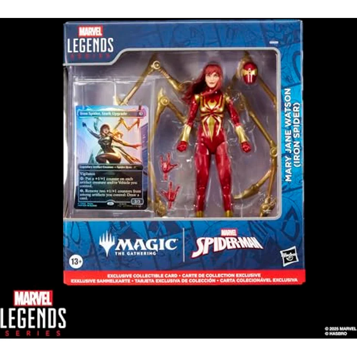 Spiderman Magic: The Gathering Mary Jane Watson (Iron Spider) Sammelfigur, 15 cm mit 7 Accessoires und Foilkarte – Bild 2