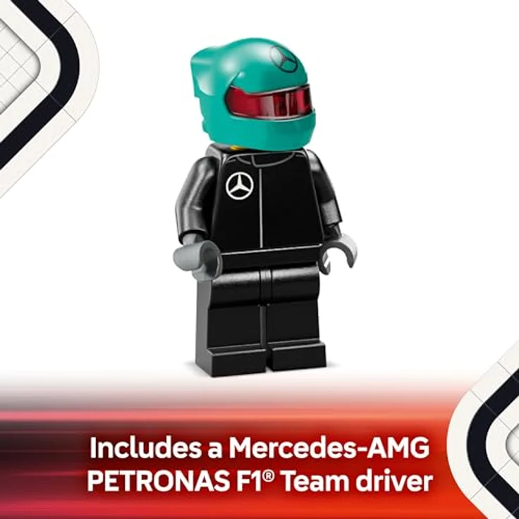 LEGO Speed Champions Mercedes-AMG F1 W15 Rennauto, Modellauto mit Fahrer Minifigur und breiten Hinterreifen, Spielzeug zum Sammeln und Spielen, 77244 – Bild 4