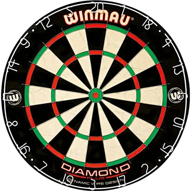 WINMAU Professionelles Dart Set, Diamond Plus Dartscheibe mit Hochwertigem Schrank und Oche Line – Bild 2