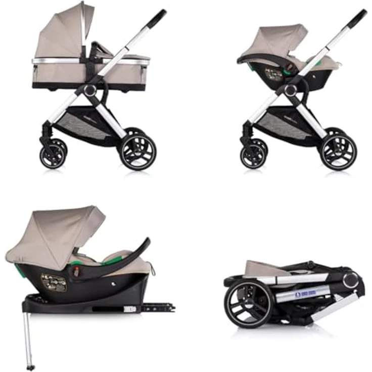 Chipolino Euphoria 3in1 Kombikinderwagen, umbaubar und klappbar, beige – Bild 6