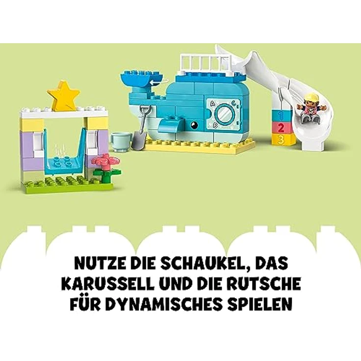 LEGO 10991 DUPLO Traumspielplatz Set, Konstruktionsspielzeug für Kinder ab 2 Jahren mit Wal- und Raketengerüste und Figuren, hilft Kleinkindern, Buchstaben, Zahlen und Farben mit Steinen zu Lernen – Bild 5
