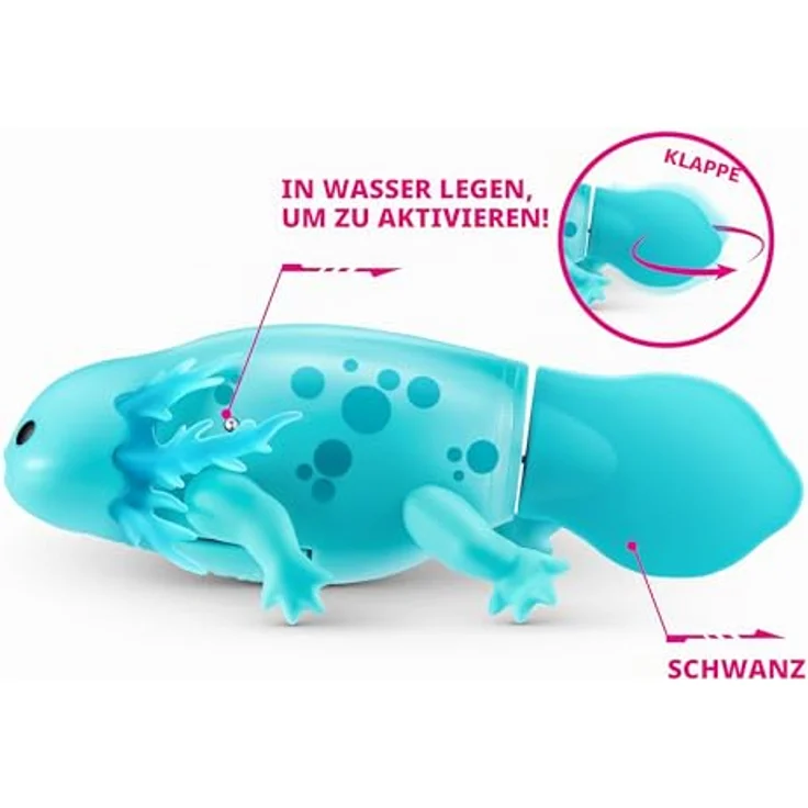 Pets Alive Swimming Axolotls von ZURU, 2er Pack elektronisches Badespielzeug, schwimmt in 5 Richtungen, Farbvariationen Pink und Türkis, Energiesparmodus – Bild 2