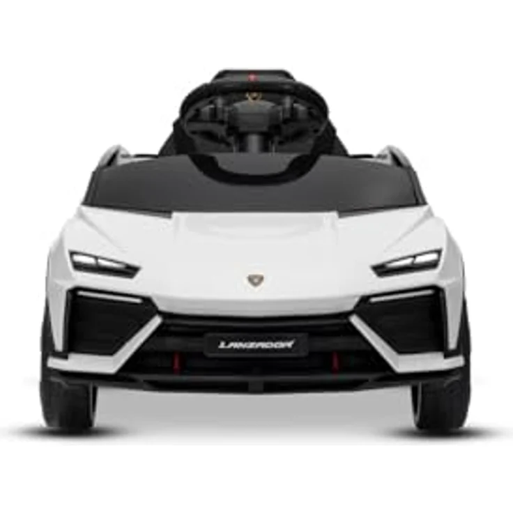Beneo Elektrisches Ride-on-Auto Lamborghini Lanzador 12V, lizenziert, Hinterradantrieb, weiß, mit Lithiumbatterie, LED-Beleuchtung, breitem Sitz, 2,4-GHz-Fernbedienung, MP3-Player mit USB/AUX/Bluetooth – Bild 2
