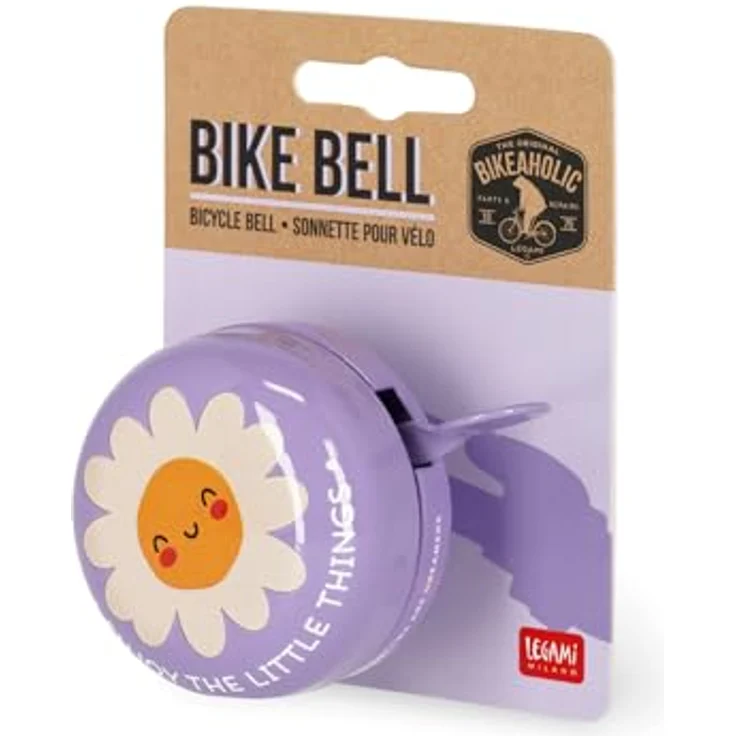 LEGAMI Fahrradklingel – Bike Bell, Fahrradhupe für Kinder, Daisy-Motiv, Violett, robust – Bild 3