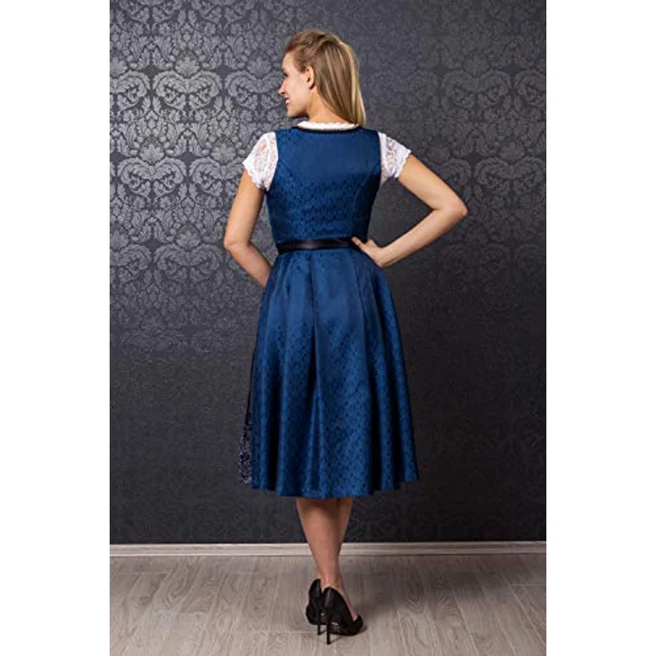 Edelnice Dirndl Josepha, Dirndlkleid in Midi Länge mit Perlen und Pailetten, bordeaux – Bild 10