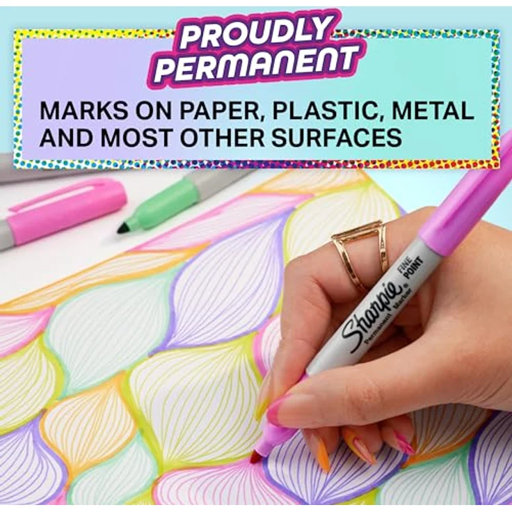 SHARPIE PMKR F. GLAM POP ASST BL12 PEA, Filzstifte mit dynamischen Linien in 12 verschiedenen Farben – Bild 3