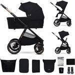 Kinderkraft Kombi-Kinderwagen NEA 2.0, 2-in-1 mit Babywanne und Sportsitz, Teleskopschieber, Zubehörset und Adapter - Midnight Black, bis 22 kg, inkl. Gratis Mobilitätsgarantie
