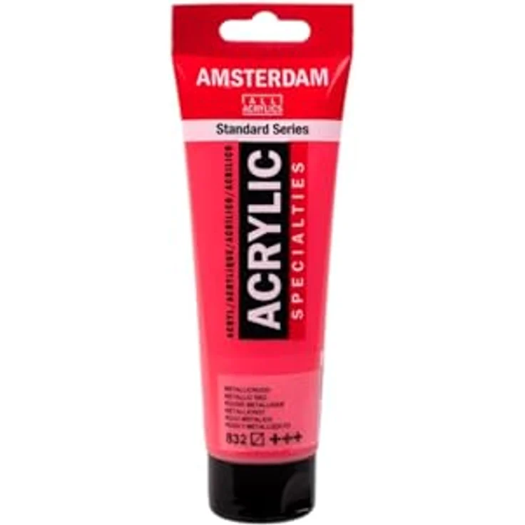 Amsterdam Talens Acrylfarbe 120 ml Künstlerqualität in Metallic Red, lichtecht und wasserverdünnbar – Bild 2