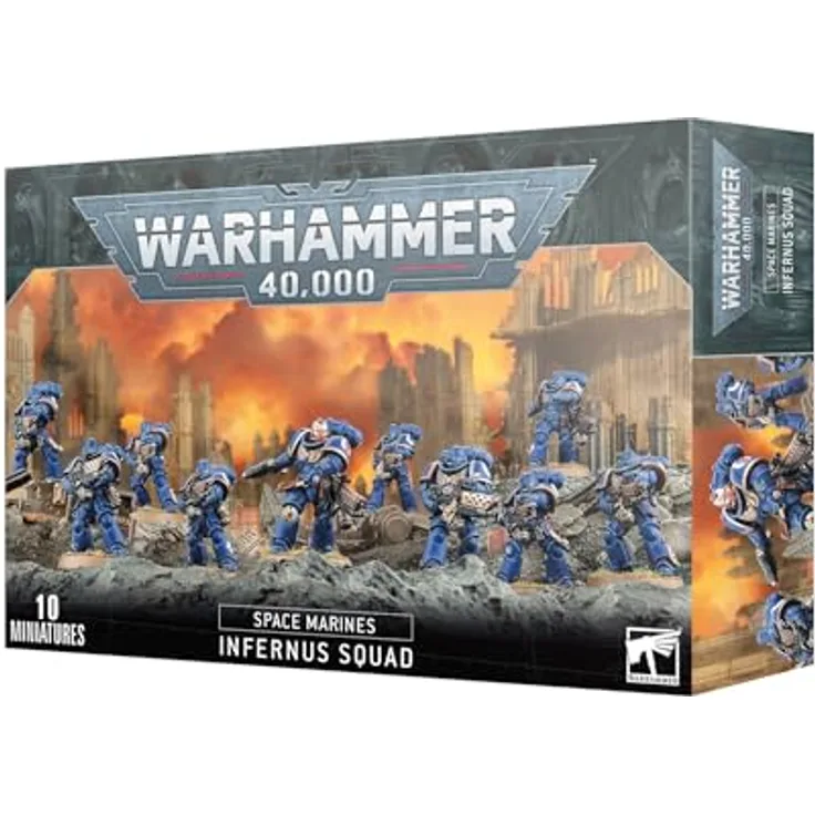 Games Workshop Warhammer 40.000 Space Marines Infernus Squad, mehrteiliger Kunststoffset mit 10 Infernus-Marines und Pyreblastern, unbemalt