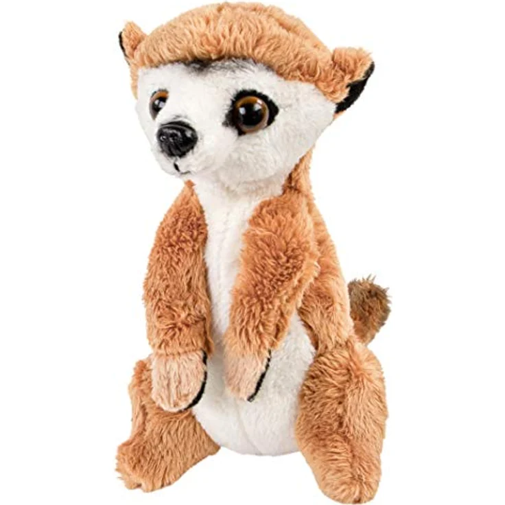 Teddys Rothenburg Kuscheltier Erdmännchen klein 15 cm Stofferdmännchen Plüschtier, kuschelweicher Plüsch, stehend, maschinenwaschbar bis 30°C, beige-braun – Bild 1
