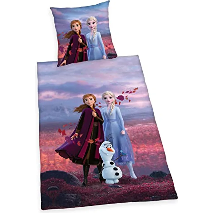 Herding Disney´s Eiskönigin 2 Bettwäsche-Set, Mehrfarbig, Kopfkissenbezug 80 x 80 cm, Bettbezug 135 x 200 cm