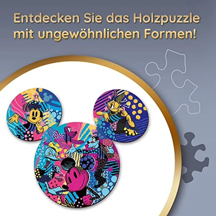 Trefl - Konturpuzzle aus Holz: Cult Mickey Mouse, Mickey Mouse - 500+5 Teile, Holzbearbeitung, unregelmäßige Formen, 70 Figuren, modernes Premium Puzzle, für Erwachsene und Kinder ab 12 Jahren – Bild 3