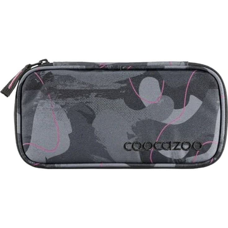 Coocazoo Mäppchen „Bubble Brush”, grau-rosa, Federmäppchen, großes Hauptfach, Schlaufen für Zirkel, Geodreieck und Lineal, Stundenplanfach, Stiftehalter, Reißverschlussfach, ab der 3. Klasse – Bild 1