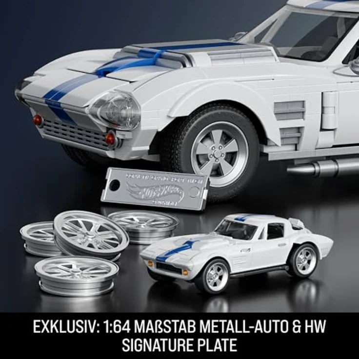 Mattel Brick Shop Elite Serie Corvette Grand Sport, Klemmbausteinset mit 898 Teilen für kreative Bauprojekte ab 10 Jahren – Bild 5