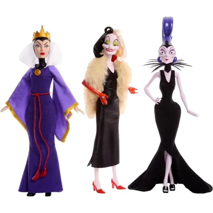 Mattel® Anziehpuppe Disney Villains, Cruella de Vil mit schwarzem Kleid und Accessoires, für Sammler und Kinder ab 3 Jahren, HRF56 – Bild 1