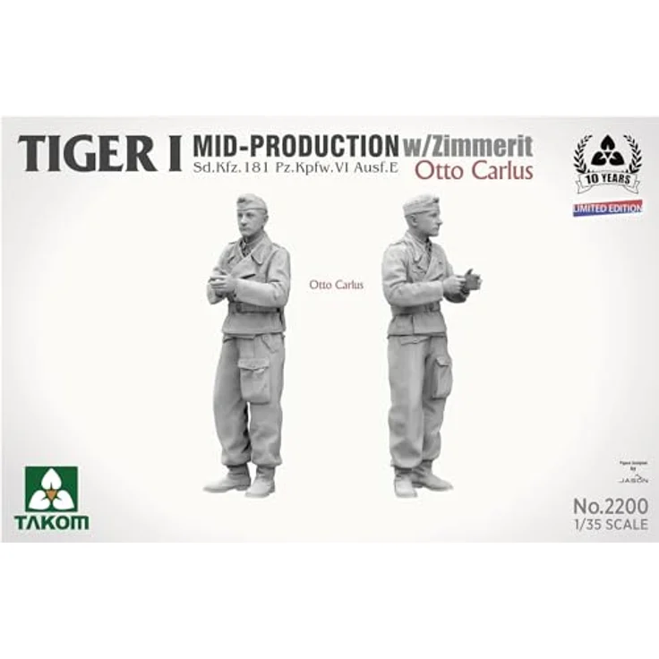 Takom Tiger I Mid-Production w/Zimmerit Sd.Kfz.181, Modellfahrzeug Otto Carius (limitierte Auflage) – Bild 7