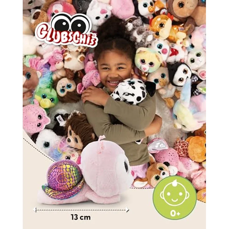 NICI Kuscheltier GLUBSCHIS Schnecke Snilli, 13cm, rosa, weiches Plüschstofftier mit Glitzeraugen, ideales Geschenk für Kinder und Erwachsene – Bild 2