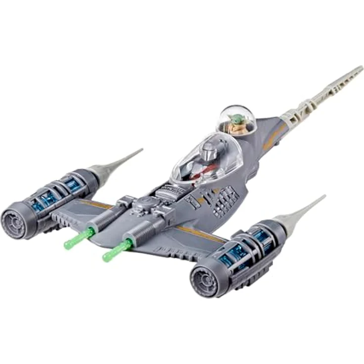 Star Wars Epic Hero Series N-1 Sternenjäger des Mandalorianers, große Action-Figur (10 cm) mit Grogu Figur (3 cm) und abnehmbaren Accessoires, 43 cm langes Raumschiff mit schusssicheren Projektile Öffnungen – Bild 4