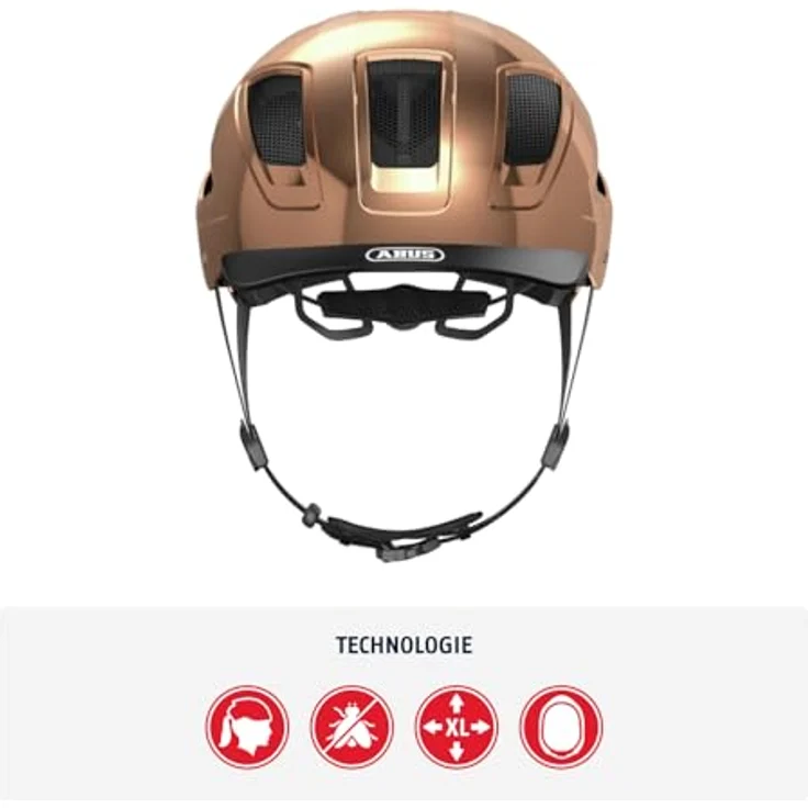 Abus Hyban 2.0 Chrom Rose, Kinderfahrradhelm, Größe M 52-58 cm, mit stylischem Chrom-Finish – Bild 2