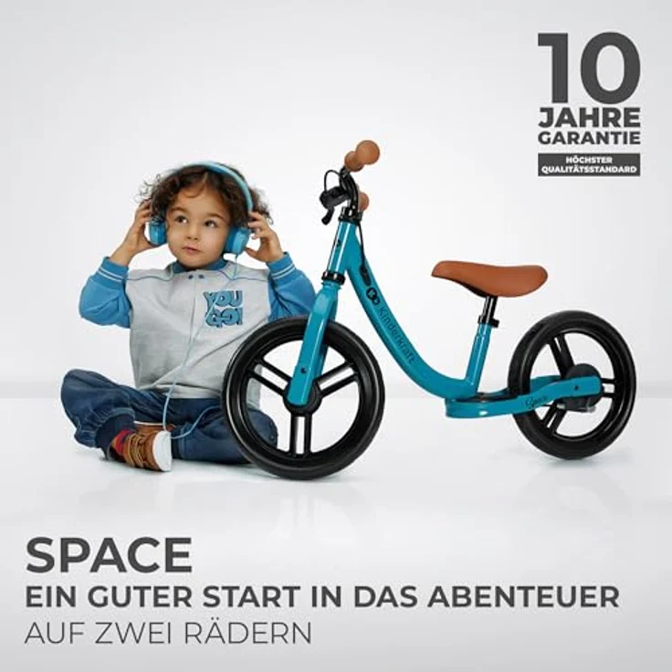 Kinderkraft SPACE2 Laufrad, Höhenverstellbar, 12 Zoll Schaumstoffreifen, Metall, ab 2 Jahre, modernes Design, rutschfester Griff – Bild 2