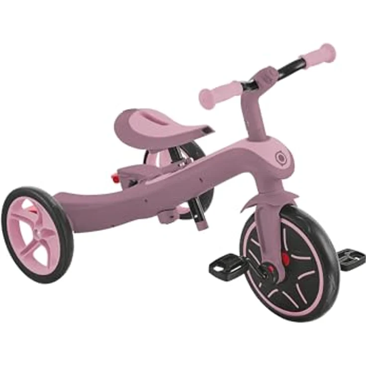 Globber Explorer Trike 4in1, Kinderwagen, Dreirad & Laufrad, höhenverstellbarer TPR-Sitz, 10/8,5 Zoll Räder, Beere – Bild 4